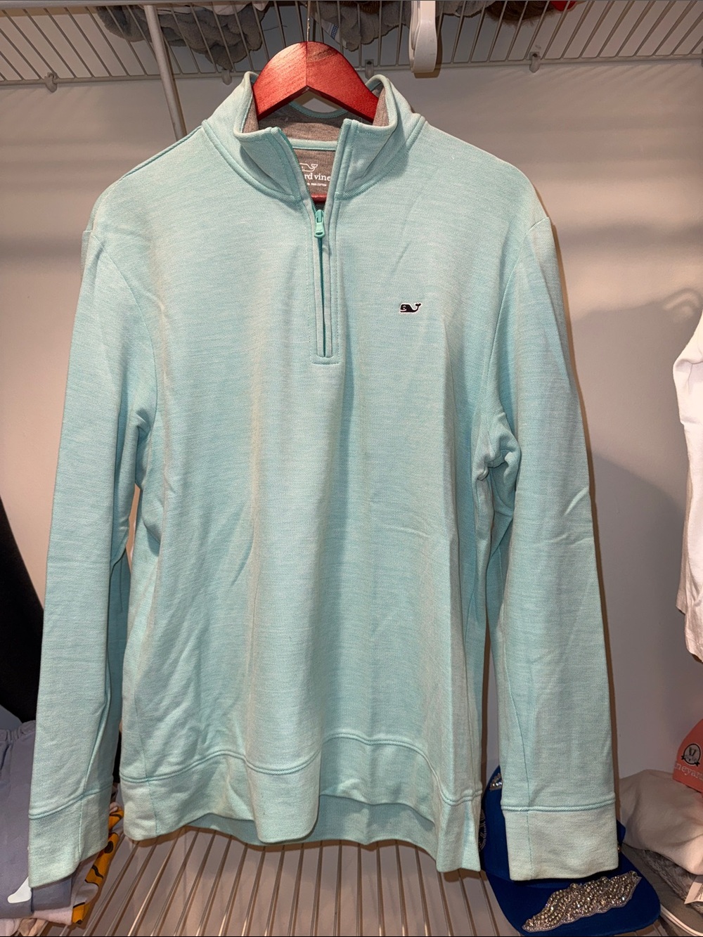 Vineyard Vines Men's Light Mint Quarter-Zip Pullover